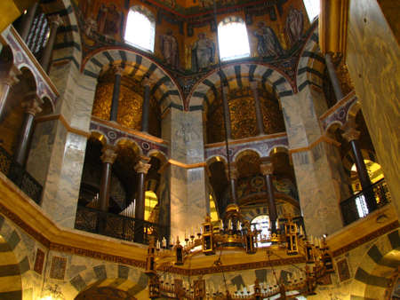 Inside of Aachen cathedralのeditorial素材