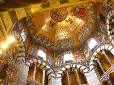 Ceiling of Aachen cathedralのeditorial素材