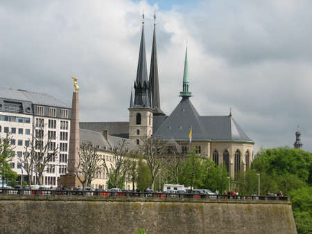 Notre Dame cathedral in Luxembourgの写真素材