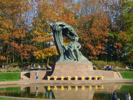 Sculpture in a park in Warshawのeditorial素材