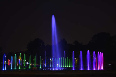 Colourful fontain in Warsawの写真素材