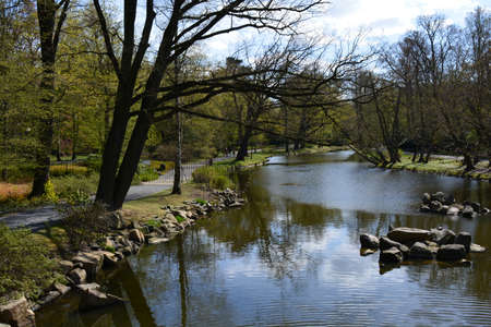 A park in Wroclaw at the early springの写真素材