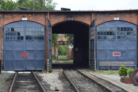 Yard of the railway museum in Jaworzynaのeditorial素材