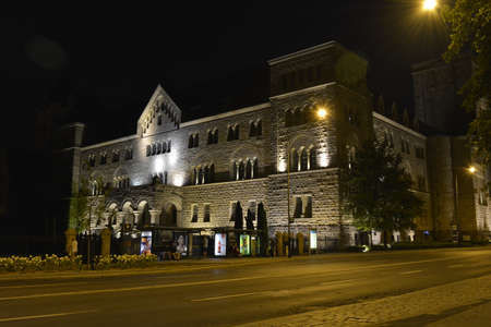 Poznan castle in the nightのeditorial素材