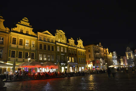 Market of Poznan in the nightのeditorial素材