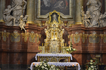 Interior of the Catholic church in Poznan