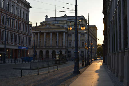 Theater street in Wroclawの写真素材