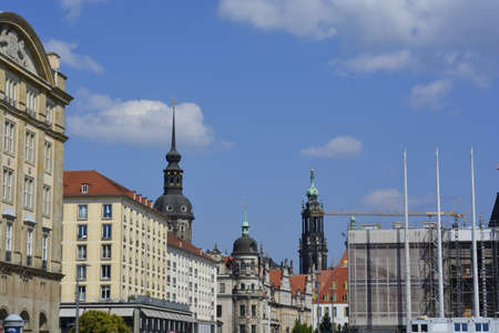 Dresden view from the Old Market Squareのeditorial素材