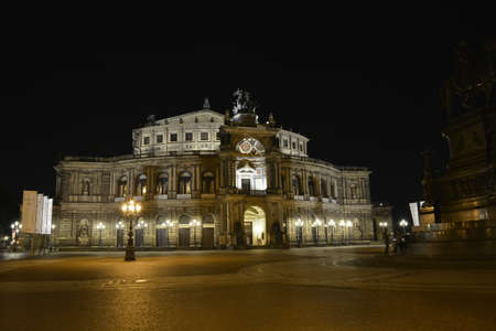 Dresden Opera house in the nightのeditorial素材