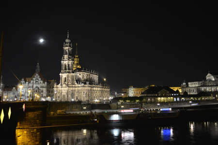 Dresden in the nightのeditorial素材
