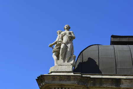 Statue on the roof of the Zwinger palaceのeditorial素材