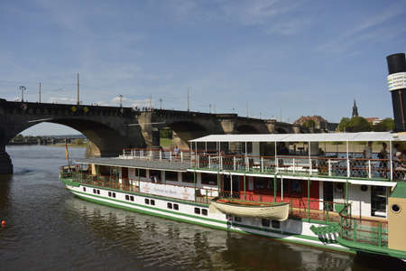 Elba river in Dresdenのeditorial素材