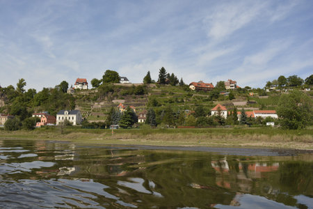 Small village in Saxony near Meissenの写真素材