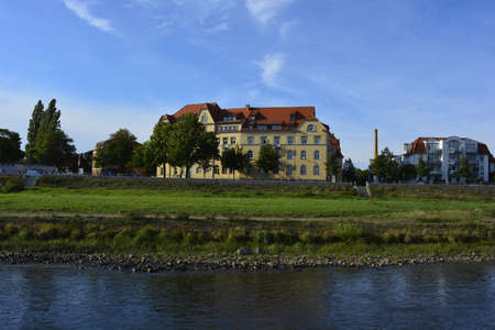 A house on the bank of the river Elbaのeditorial素材