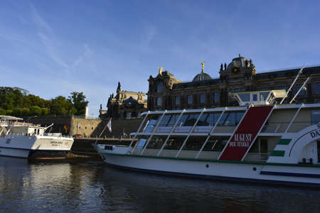 Dresden view from a steam shipのeditorial素材