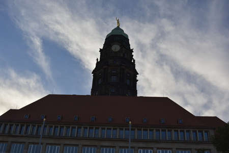 Old tower in Dresdenの写真素材
