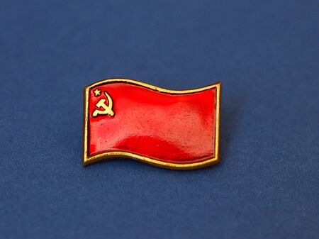 Soviet red flag badgeの写真素材