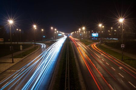 Night road in Krakowのeditorial素材