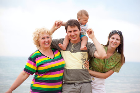 portrait of happy three generation family 