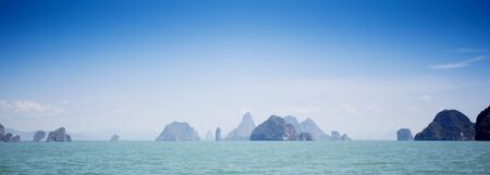 reefs in the sea on your way (bay phang nga in Thailand)の写真素材