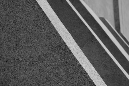 Abstract monochrome architectural geometric composition. Repetitive architectural forms of the...