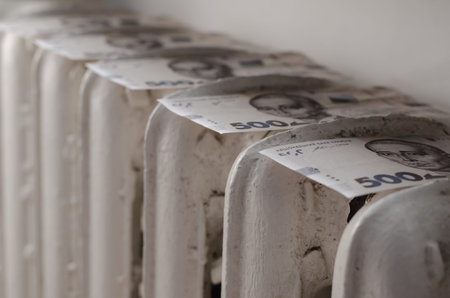 The high cost of utilities is a concept. Money lying on top of an old cast-iron heating battery....