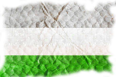 Three-color naturist flag on uneven textured surface. Concept of love, equality, freedom of choice, unity in diversity, beauty and joy.の写真素材