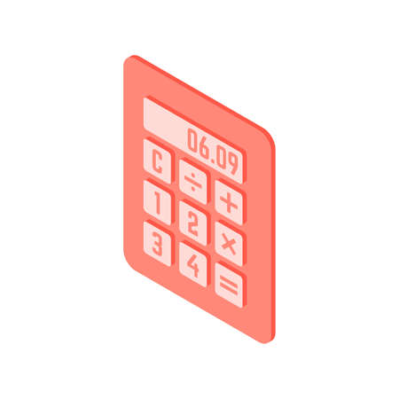 Isometric vector design of calculator for business and economy conceptのイラスト素材