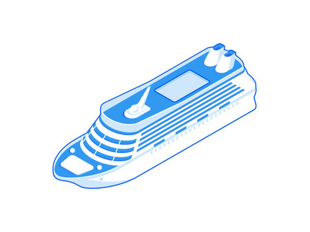 Vector design of cartoon modern cruise shipのイラスト素材
