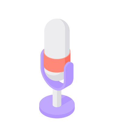 Cartoon colorful microphone design on white backgroundのイラスト素材