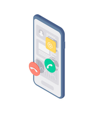 Cartoon smartphone with mobile apps for communicationのイラスト素材