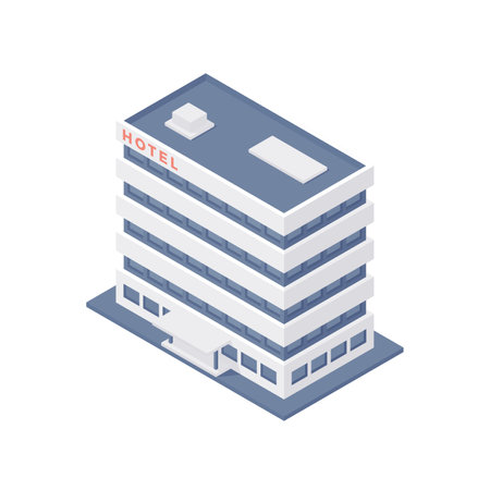 Cartoon vector design of modern hotel buildingのイラスト素材