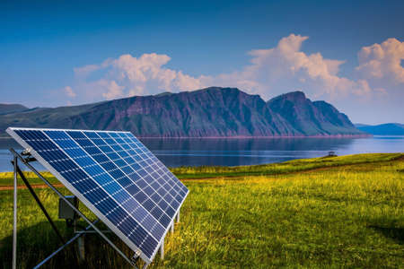Solar panels help preserve natureのeditorial素材