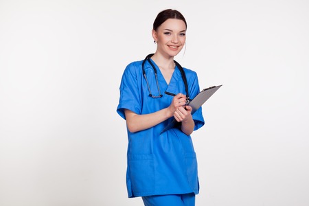 medical doctor woman and her Tabletの写真素材