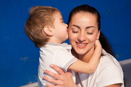 mother and little boyの写真素材