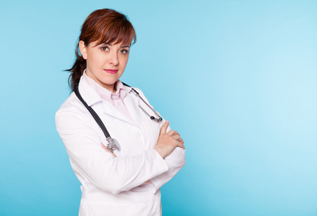 doctor with stethoscope medicine hospital equipment healthyの写真素材