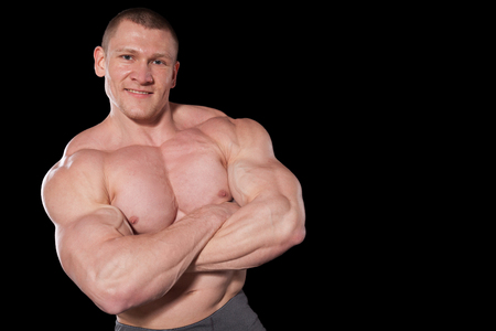 male man bodybuilder sportsmen muscular biceps fitnessの写真素材