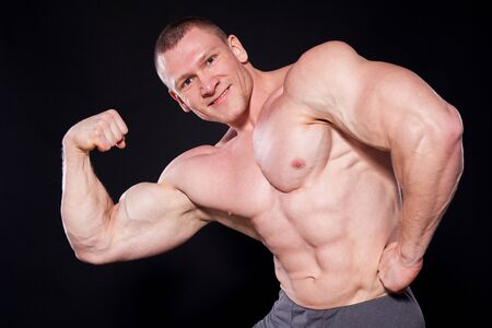 male man bodybuilder sportsmen muscular biceps fitnessの写真素材