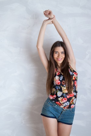 nice girl model posing in the Studioの写真素材