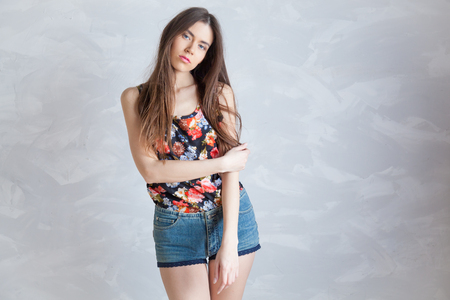 nice girl model posing in the Studioの写真素材