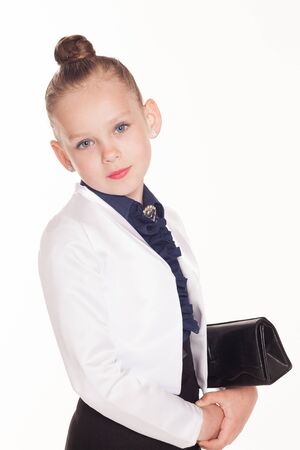 little girl business Lady with a bagの写真素材