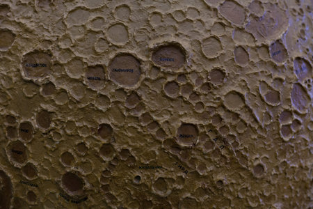 Moon satellite craters, planet space layout