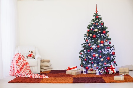 Christmas tree with presents home for the new year 1の写真素材