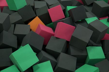 many soft square cubes texture backgroundの写真素材