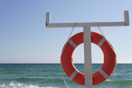 lifebuoy waves at the beach z q