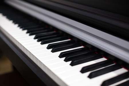 White and black keys musical instrument pianoの写真素材