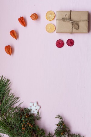 winter Christmas background Christmas Christmas tree decor giftsの写真素材