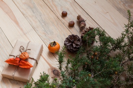 Christmas background Christmas decoration gifts toys snowflakesの写真素材