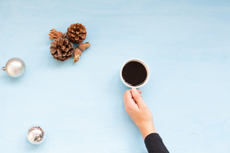 winter Christmas background Christmas gifts tree nuts new year