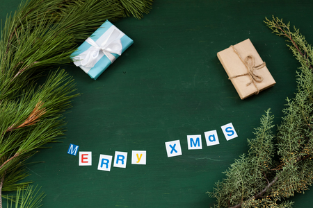 new year Christmas background Christmas tree gifts toys winterの写真素材